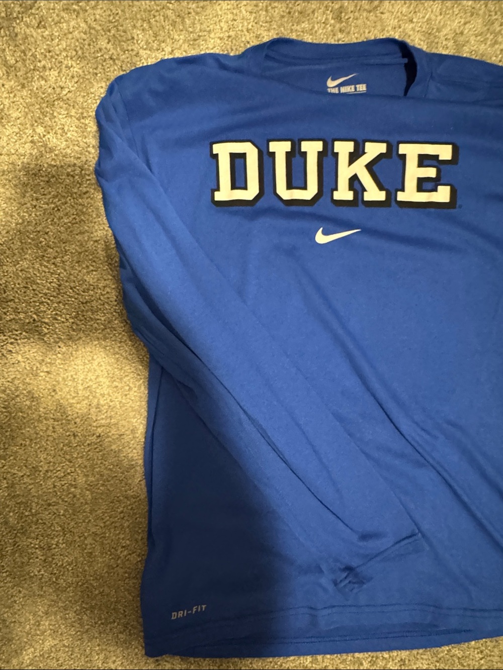 Nike Royal Blue Long Sleeve DUKE Logo Tee - Picture 3 of 3
